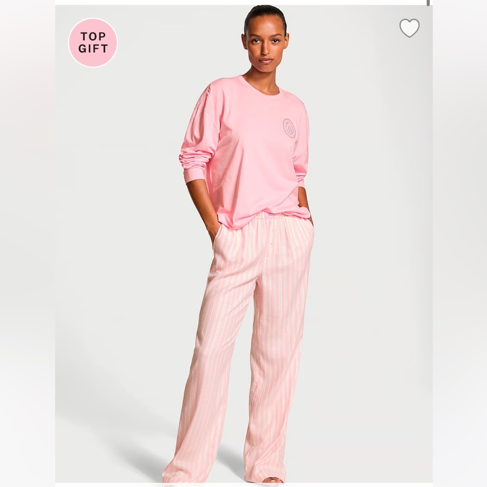 Flannel Long-Sleeve Tee-Jama Set by VICTORIA'S SECRET